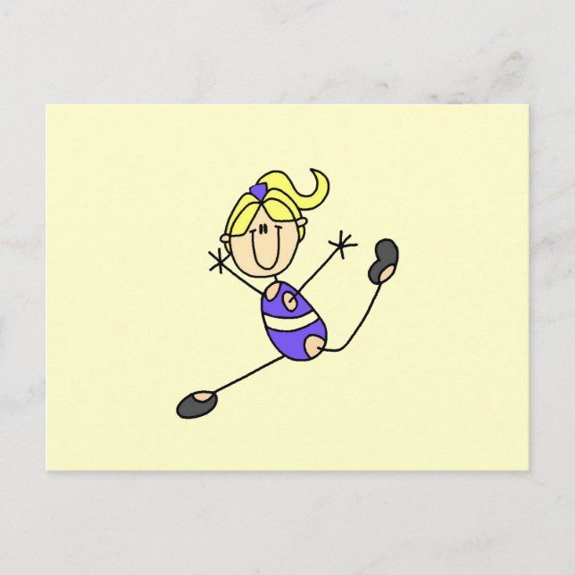 Postal Chica Rubia Gimnasta (Anverso)