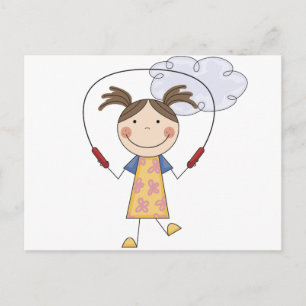 Postal Chica Saltando camisetas y regalos sin cuernos