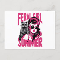 Chica Salvaje Vintage Verano Zarigüeya Mapache Div