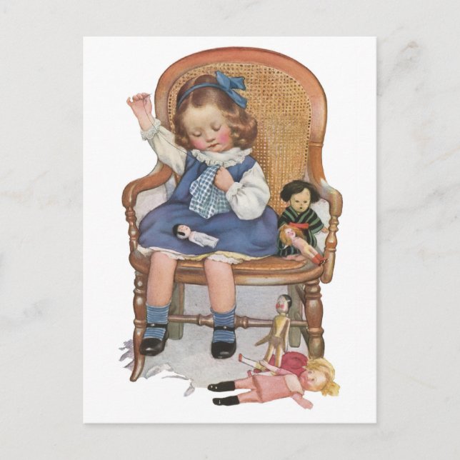 Postal Chica Scosiendo Dollies (Anverso)