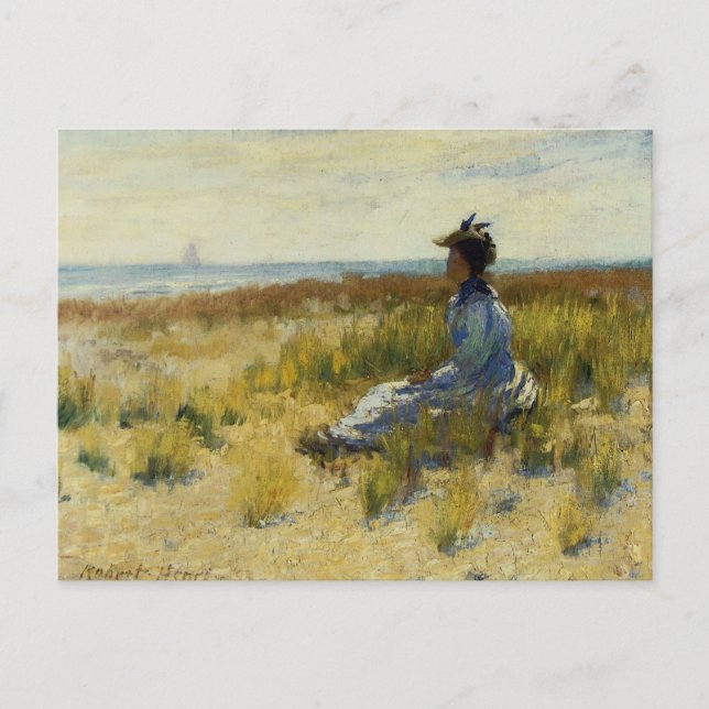 Postal Chica sentado junto al mar (Anverso)