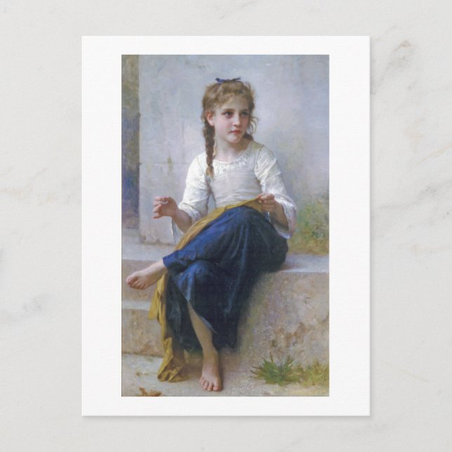 Postal Chica Sew, Bouguereau (Anverso)