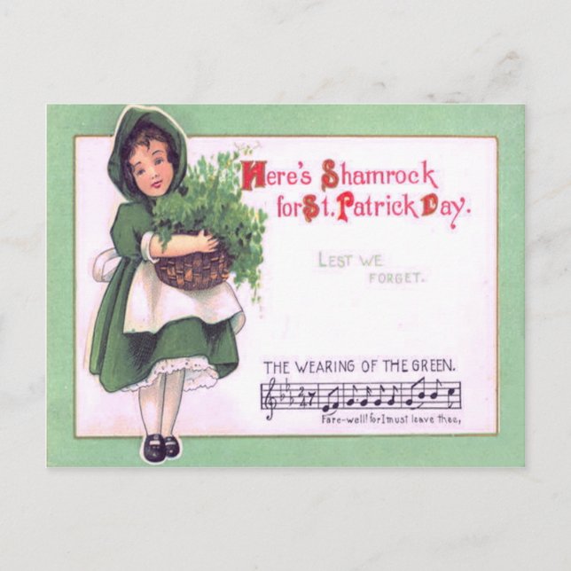 Postal Chica Shamrock con el verde (Anverso)