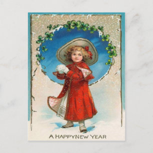 Postal Chica Snowball Cuatro Leaf Clover Shamrock