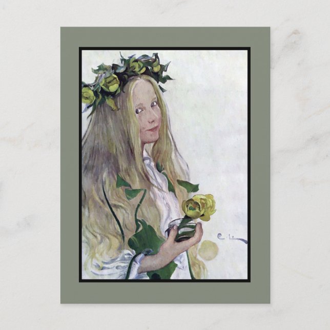 Postal Chica sueco de Lucia (Anverso)