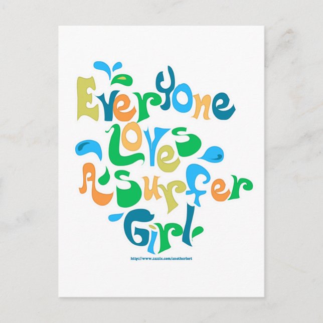 Postal Chica surfista (Anverso)