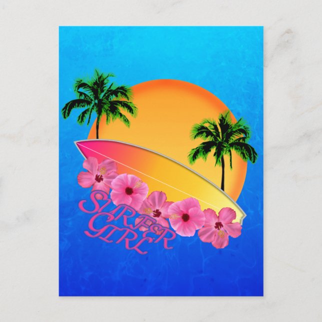 Postal Chica surfista (Anverso)