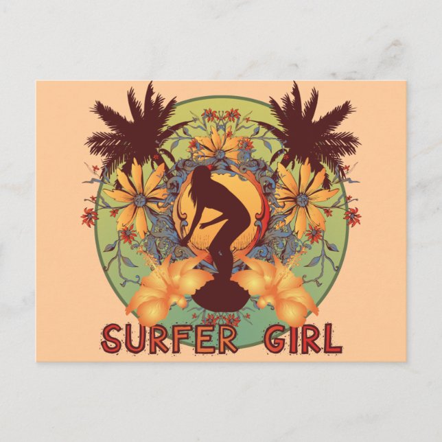 Postal Chica surfista (Anverso)