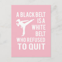 Chica Taekwondo Karate Black Belt Felicitaciones