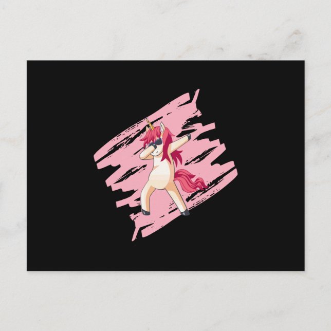 Postal Chica Unicornio Dabbing Chicas Chicas Regalo Diver (Anverso)