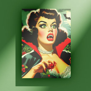 Postal Chica vampiro pin-up adorable