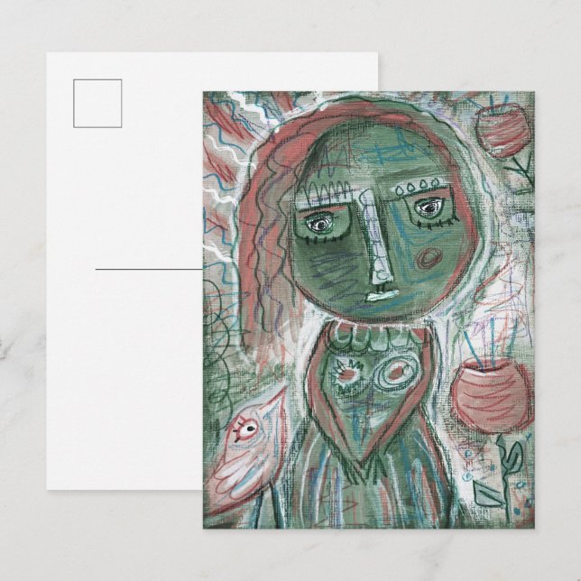 Postal Chica verde (Anverso / Reverso)