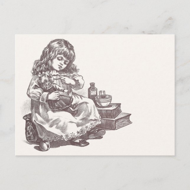 Postal Chica victoriana Medicating Dolly (Anverso)