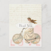 Chica Victoriana Vintage en bicicleta Gracias