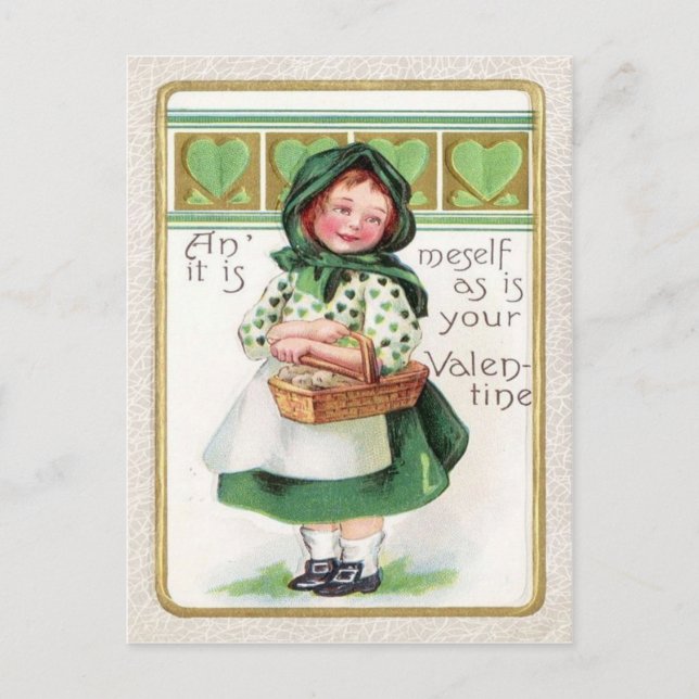 Postal Chica victoriano Basket Heart (Anverso)