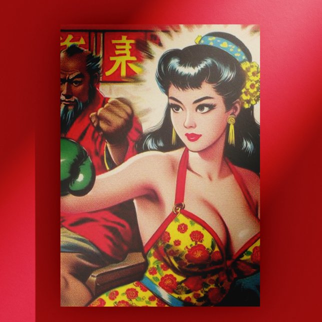 Postal Chica Vintage Boxe (Subido por el creador)