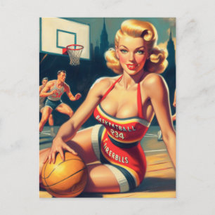 Postal Chica Vintage de Baloncesto
