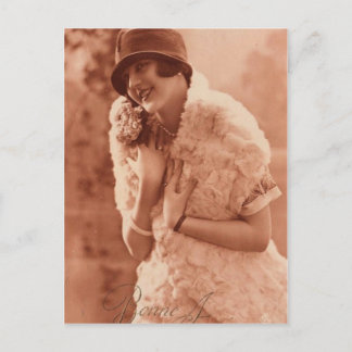 Postal Chica Vintage de Flapper de los años 20