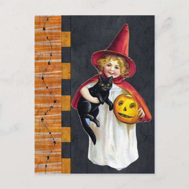 Postal Chica Vintage Halloween (Anverso)