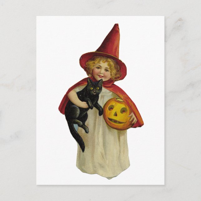 Postal Chica Vintage Halloween (Anverso)