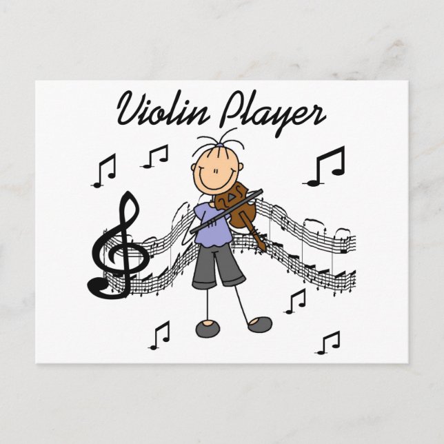 Postal Chica Violin Player Tshirts and Gifts (Anverso)