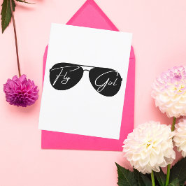 Postal Chica Voladora, Gafas de Sol Aviador, Guion, Cumpl
