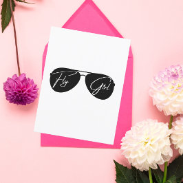 Postal Chica Voladora, Gafas de Sol Aviador, Guion, Cumpl