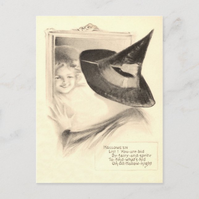 Postal Chica Witch Mirror (Anverso)
