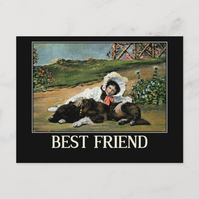 Postal Chica y su perro, cosecha (Anverso)