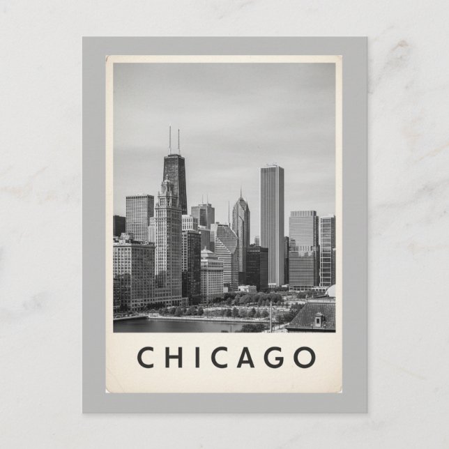 Postal chicago blanco y negro (Anverso)