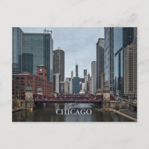 Postal Chicago City, Illinois. Texto personalizado