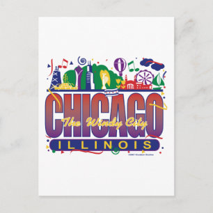 Postal Chicago-Confetti