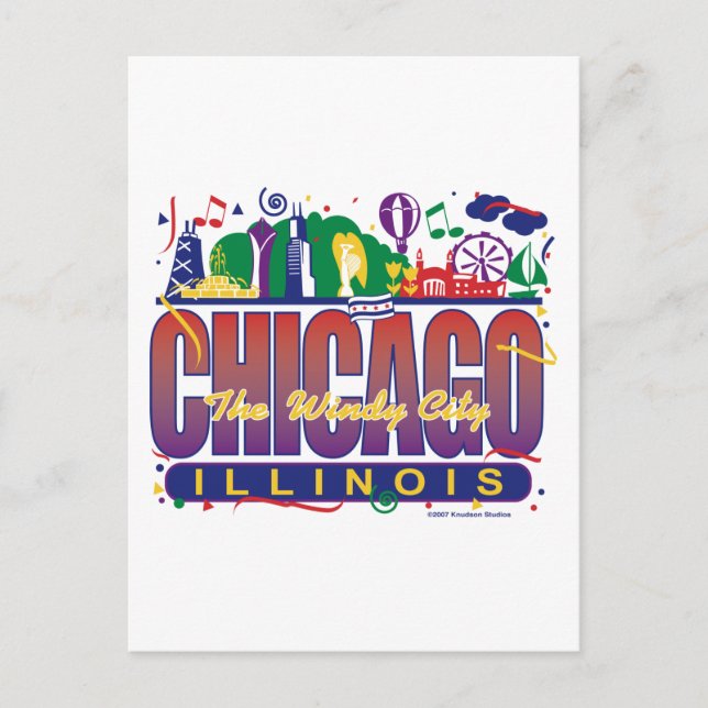 Postal Chicago-Confetti (Anverso)