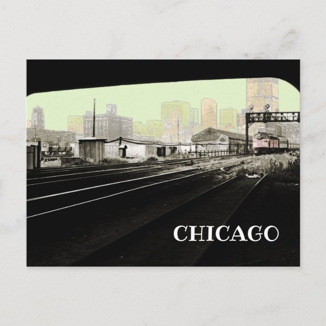 Postal Chicago de Lasalle Street Station Art Card 1971 (Anverso)