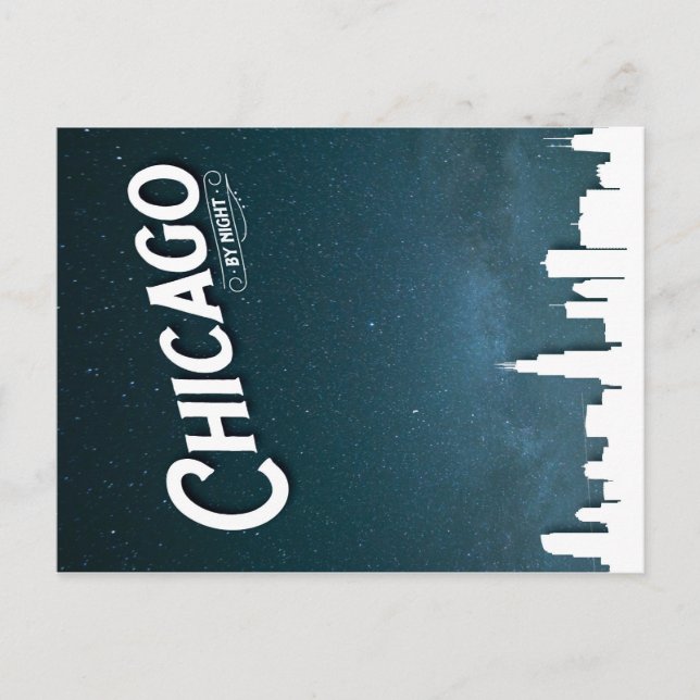 Postal Chicago de noche - Postcard (Anverso)