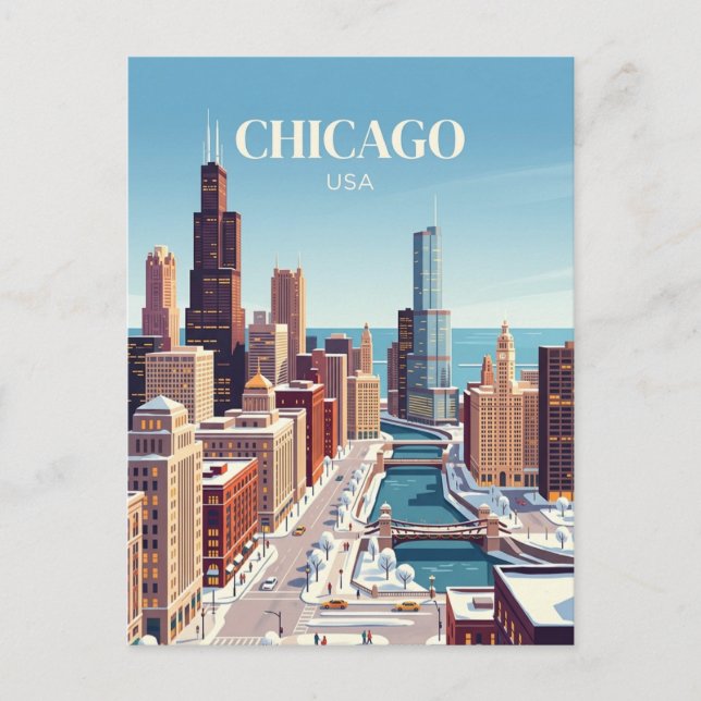 Postal Chicago, EE. UU. (Anverso)