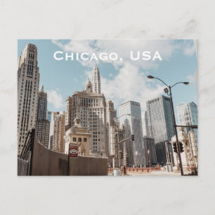 Postal Chicago, EE. UU. Viajes Antiguos de Turismo Anunci