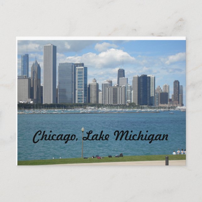 Postal Chicago, frente al lago de Illinois (Anverso)