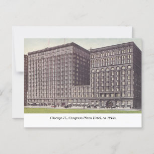 Postal Chicago IL, Congress Plaza Hotel, c1910s vintage