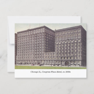 Postal Chicago IL, Congress Plaza Hotel, c1910s vintage