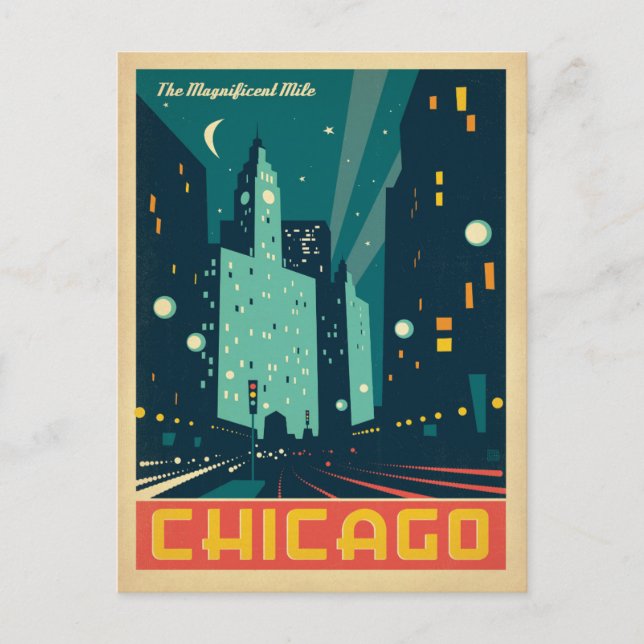 Postal Chicago, IL - La Magnífica Milla 2 (Anverso)
