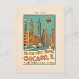 Postal Chicago IL Miracle Mile Retro