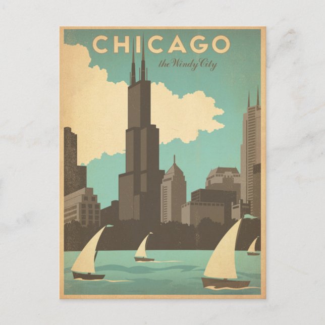 Postal Chicago, IL - Windy City (Anverso)