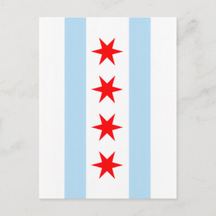 Postal Chicago Illinois 4 Estrellas Viaje Vintage