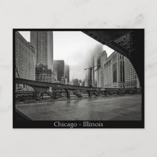 Postal Chicago, Illinois en blanco y negro