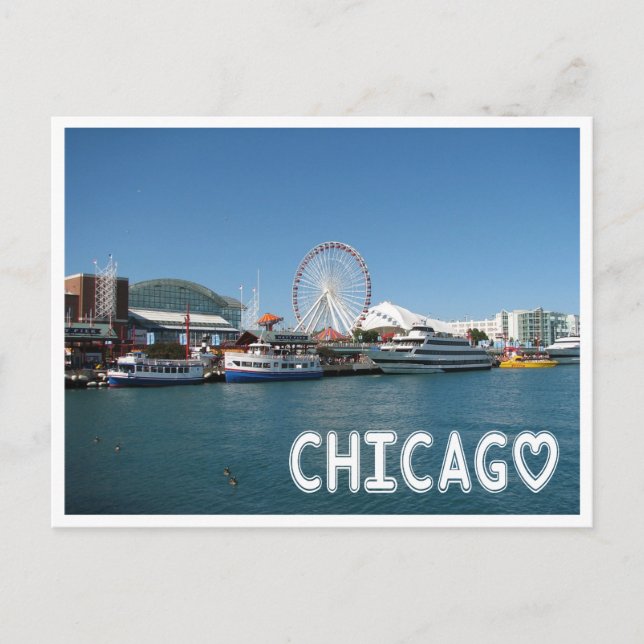 Postal Chicago Illinois ( IL ) Navy Pier Ferris Wheel USA (Anverso)