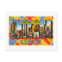 Chicago Illinois IL Viejo recuerdo de viaje de vin