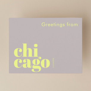 Postal Chicago Illinois tipográfico moderno 