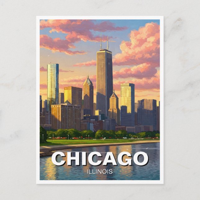 Postal Chicago Illinois Travel (Anverso)