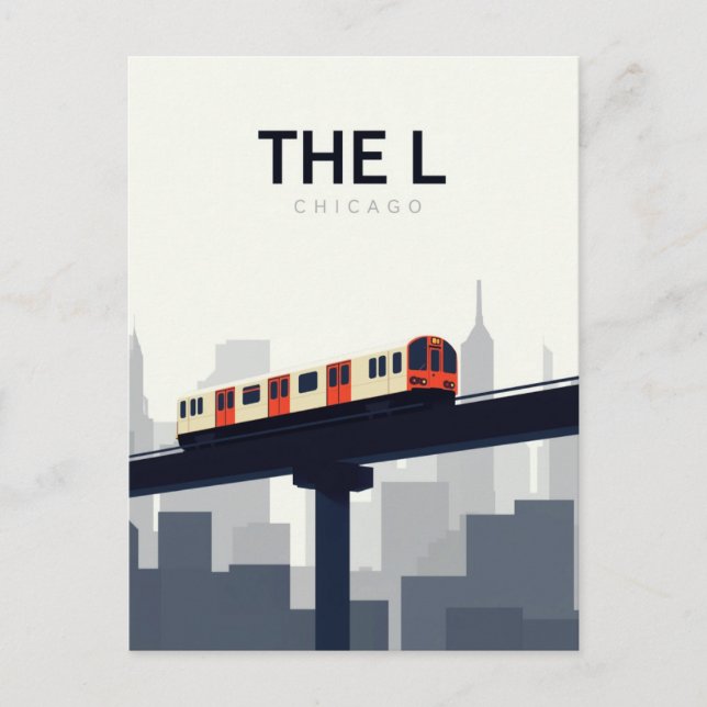 Postal Chicago 'L' Elevated Train (Anverso)